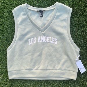 EUC- Forever 21 Sage Los Angeles sleeveless sweater vest Sz. M